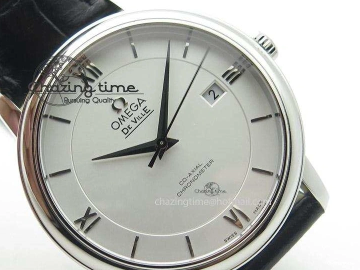 0501 Functional De Ville MK 1:1 Best Edition SS White Dial On Black Leather Strap A 8260